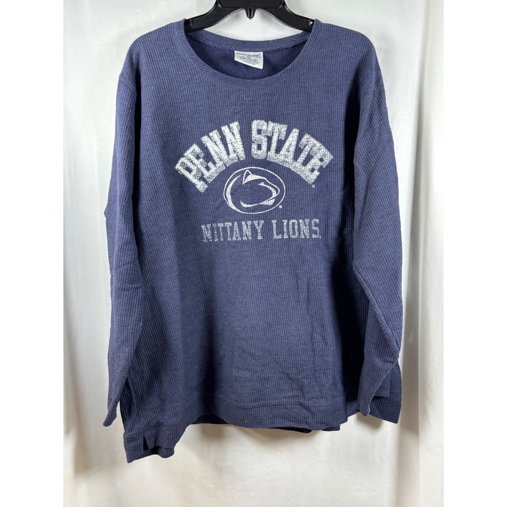 Champion Penn State Nittany Lions Navy Blue Waffle Knit Thermal Shirt Womens 2XL